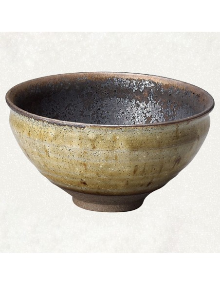 Tazza matcha materica marrone/grigia diam.12,5cm e h.6,5cm