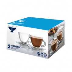 Tazza con piattino in vetro 200 ml 2