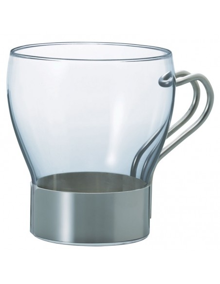Tazza in vetro con base in acciaio 350ml