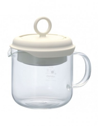Teiera in vetro con infusore e tappo bianco 350ml
