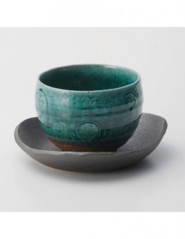 Tazza verde giada con piattino 220ml