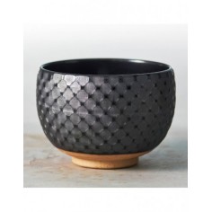 Tazza matcha grigia a rete diam.11,0cm e h.8,0cm
