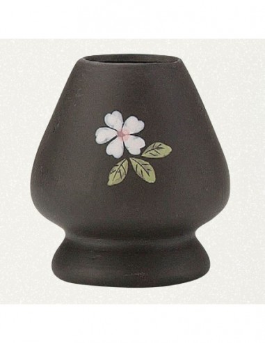 Porta frustino nero con fiore bianco