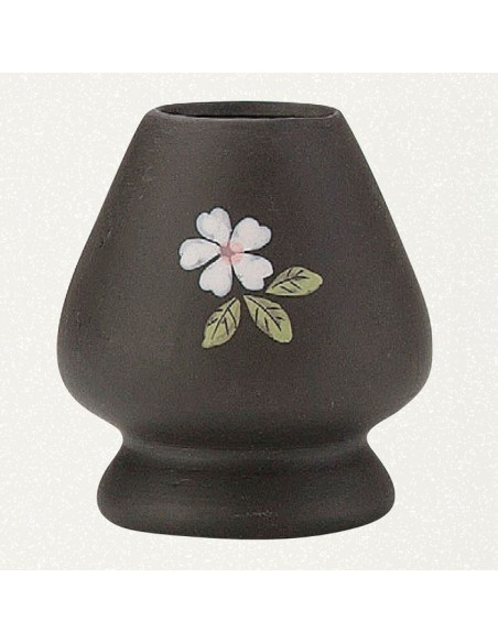 Porta frustino nero con fiore bianco