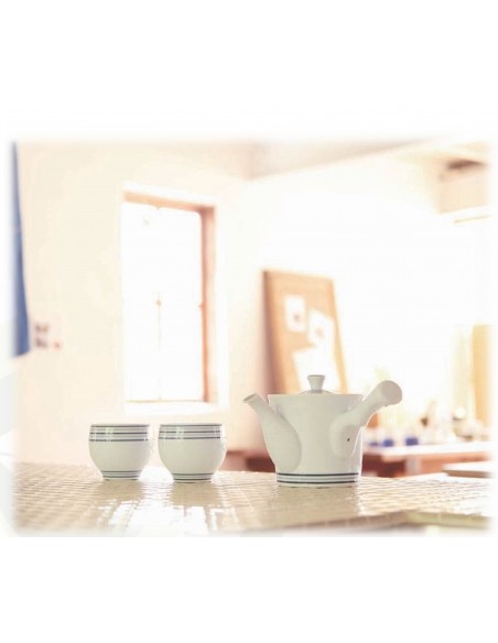 Teiera Linea Hakuji Life style a righe blu 425ml