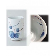 Tazza bianca con fiori blu 150ml