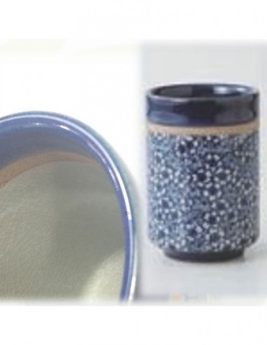 Tazza con decori blu con striscia beige 300ml