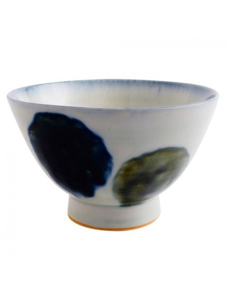Tazza bianca con pois verdi e blu diam.11cm e h.7,0cm