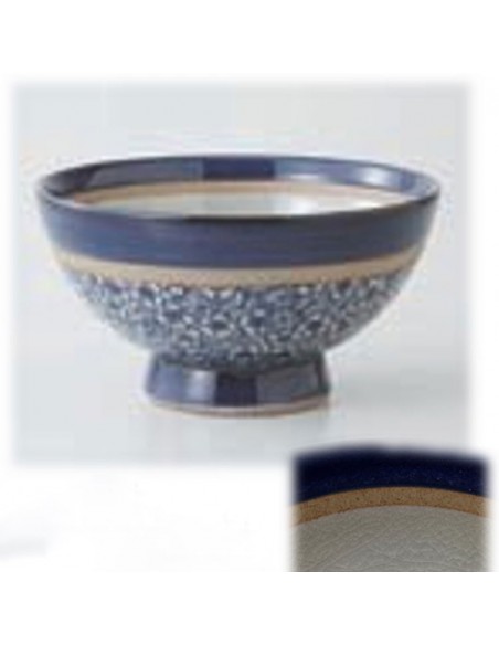 Tazza con decori blu con striscia beige 375ml