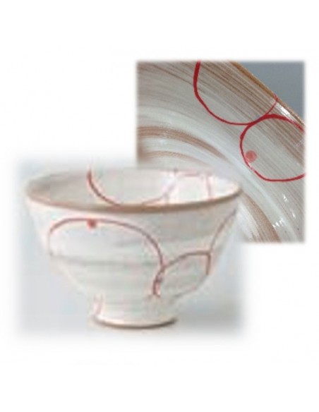 Tazza bianca con cerchi rossi 300ml