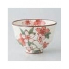 Tazza bianca con fiori rossi e rosa 300ml