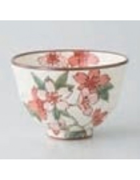 Tazza bianca con fiori rossi e rosa 300ml