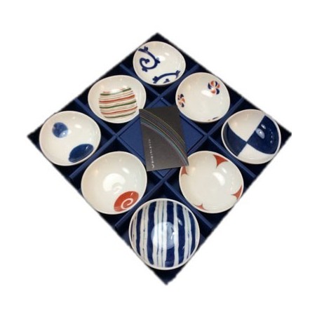 Set di 8 piattini decorati