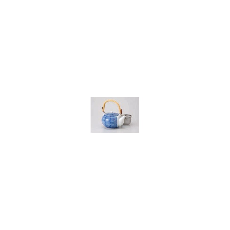 Teiera Linea Lotus Blue con manico in bamboo...